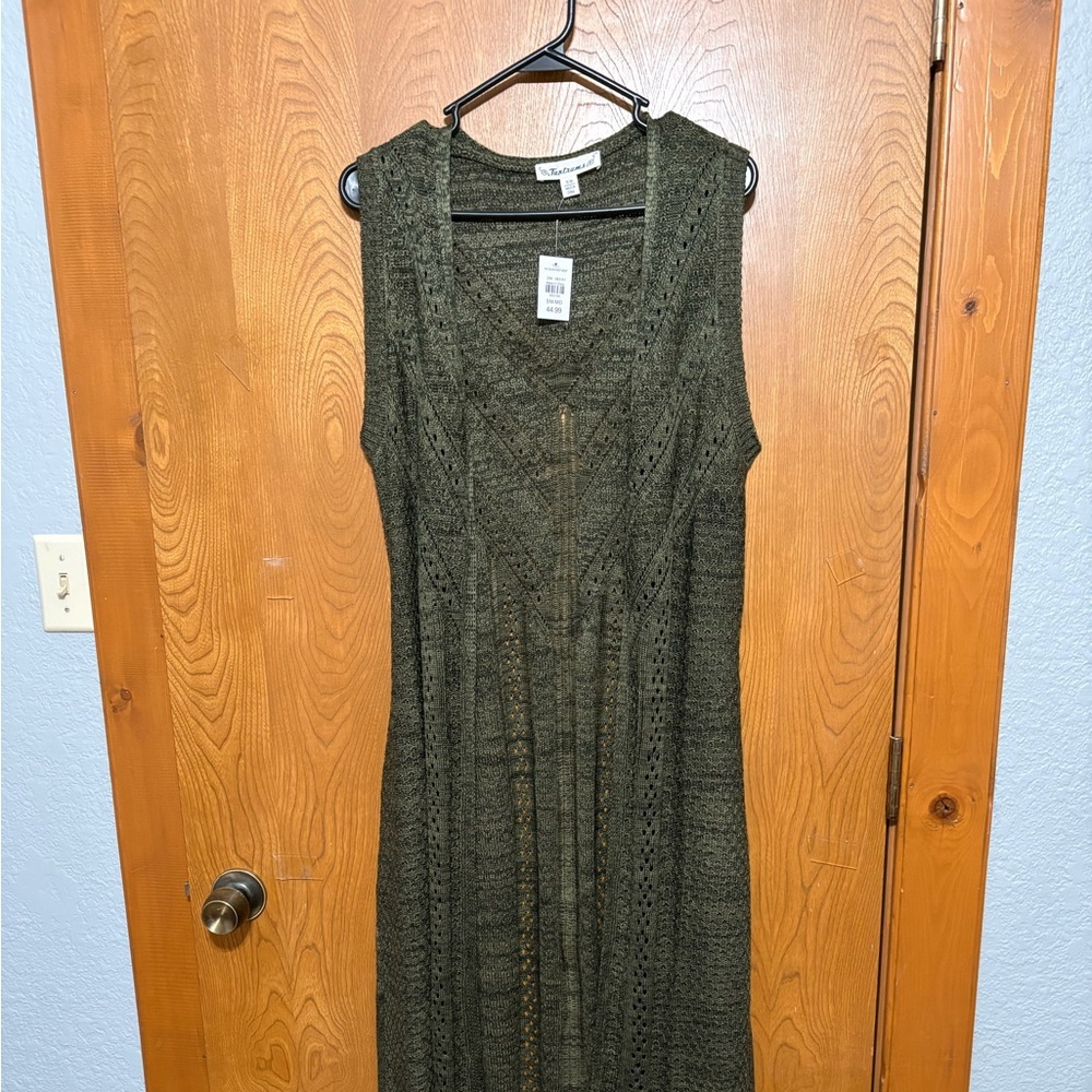 Sleeveless Olive Green Knit Dress. NWT  Small to Medium
